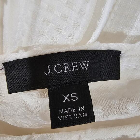 J.Crew Striped Clip Dot Tiered Midi Dress Ivory Size XS - Picture 4 of 7